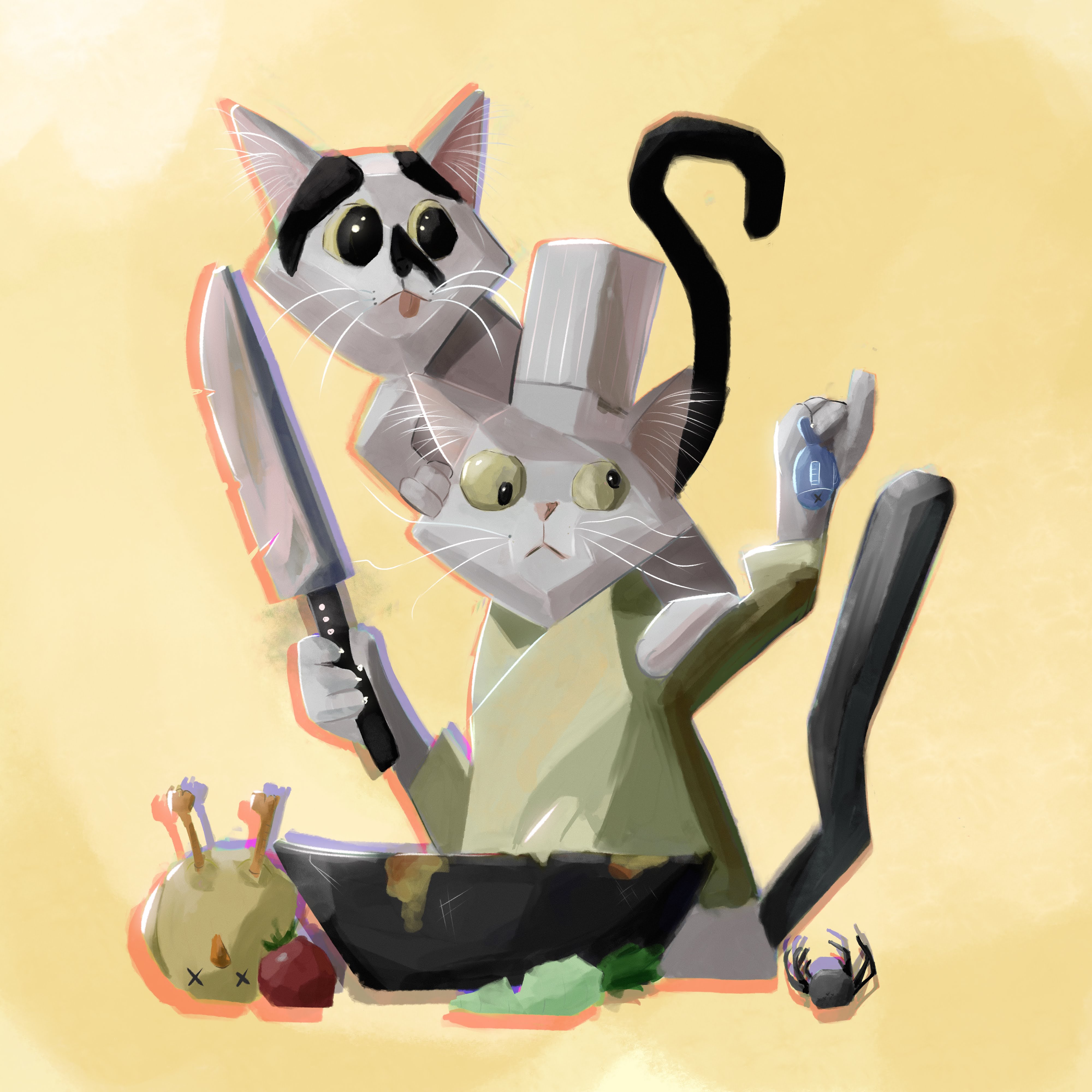 I tried a little stylized scene